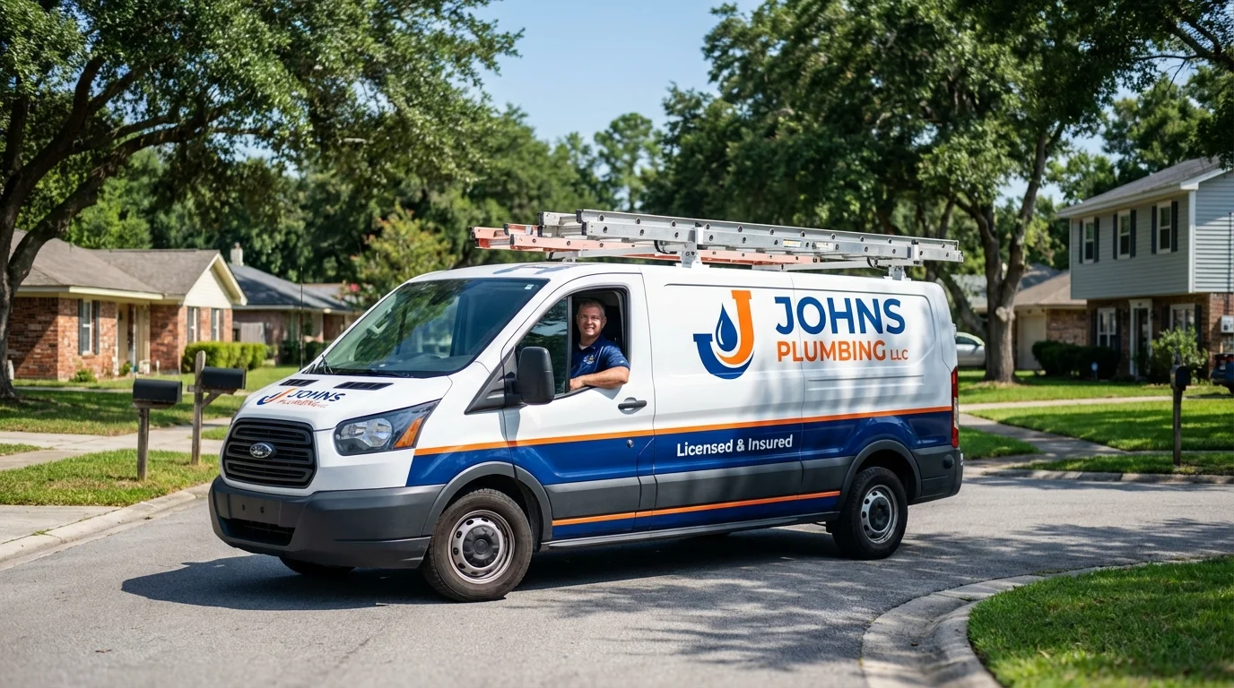 Johns Plumbing LLC service van in South Beloit, IL