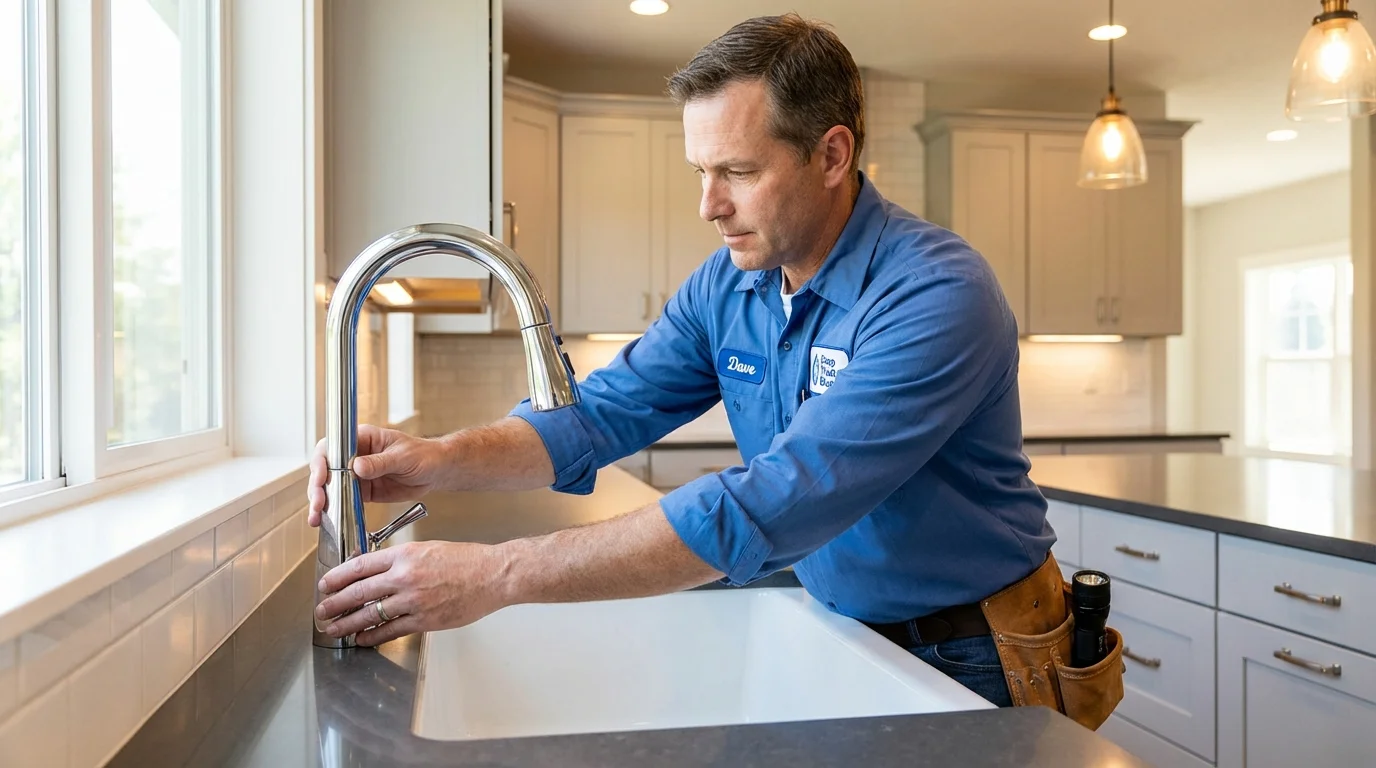 Kitchen faucet installation by Johns Plumbing LLC in South Beloit