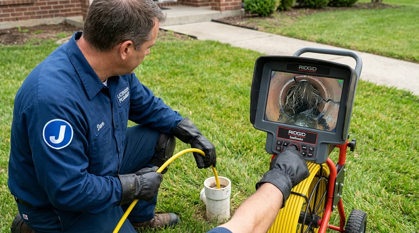 Sewer camera inspection being performed by Johns Plumbing LLC in South Beloit